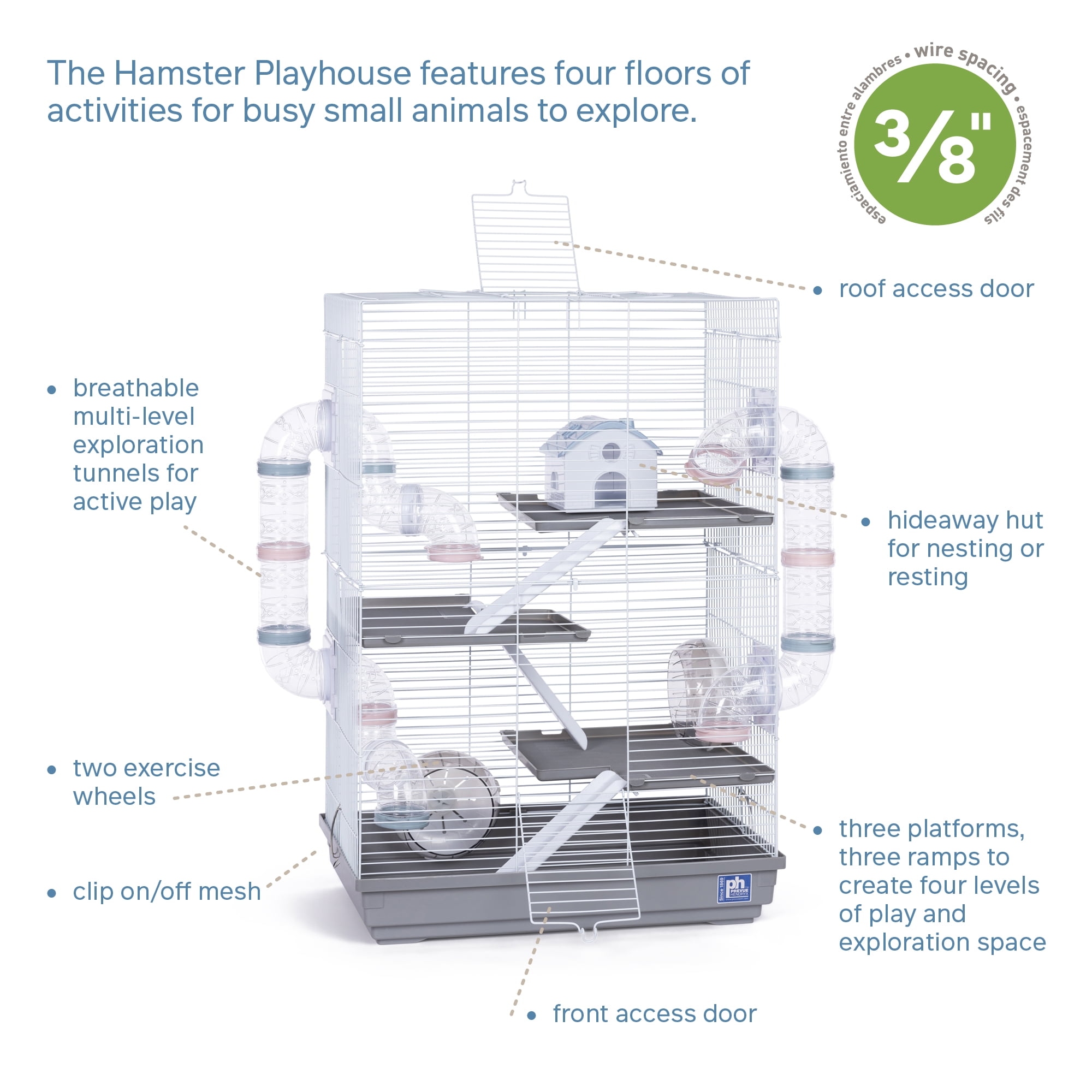 Prevue Pet Products Hamster Playhouse- Gray 2006GRAY
