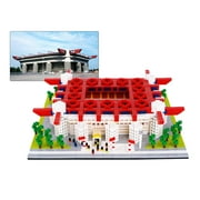 HI-REEKE Architectural Micro Mini Building Block Set San Siro Soccer Stadium Building Kit for Kid Red