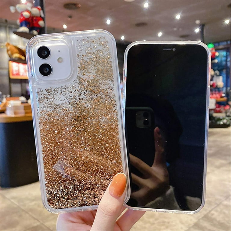 QIWEIQING Compatibili con Custodia per iPhone 12,Glitter Custodia TPU Silicone Protettivo Morbido Brillantini Quicksand Cover per iPhone 12 Eule YB