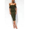 thumbnail image 4 of Vestido PRETTYGARDEN 2025 Verano Hombros Descubiertos Fruncido Talle S, 4 of 7