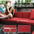 thumbnail image 4 of CoSoTower 7 Pieces Garden Wicker Sectional Set, Patio Wicker Sectional Conversation Sofa Set, Wine Red, 4 of 7