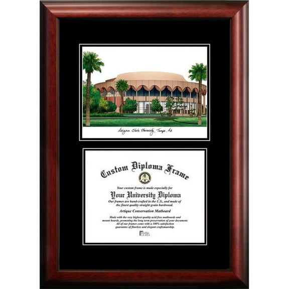 Campus Images AZ994D-1185 8.5 x 11 in. Arizona State University Diplomate Diploma Satin Mahogany Frame