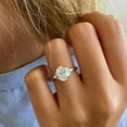 thumbnail image 3 of solitaire jewels 3CT Muse setting Oval Moissanite Engagement Ring For Women, 14K White Gold, 3 of 5