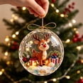 thumbnail image 6 of Glowing Christmas Story Ornament, Light-Up Mini Holiday Scene in Clear Acrylic Ball, Reindeer Design for Christmas Tree Hanging Holiday Decor, 3.15 Inch, 6 of 6