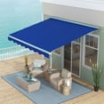 thumbnail image 2 of YYAo Patio Awnings Sun Shade Shelter, Patio Awnings, 13' x 10' Electric Awning, Retractable Awning with LED Lights and Remote Controller, Blue, 2 of 11