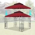 thumbnail image 2 of 10x10 Ft Replacement Gazebo Canopy, Double Tiered Outdoor Patio Tent Roof Cover with Wavy Border, UV Protection & Water Repellent Polyester Fabric, Khaki (Frame Not Included), 2 of 4