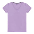thumbnail image 1 of Playera Fruit of the Loom para Mujer, Manga Corta Cuello V, Lila, Talla EG, 1 of 4