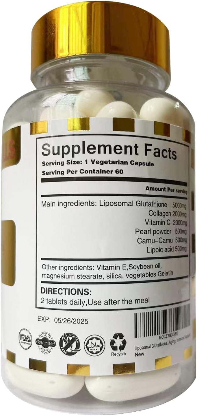 Liposomal Glutathione Supplement – 120 Capsules for Skin Brightening & Immune Support