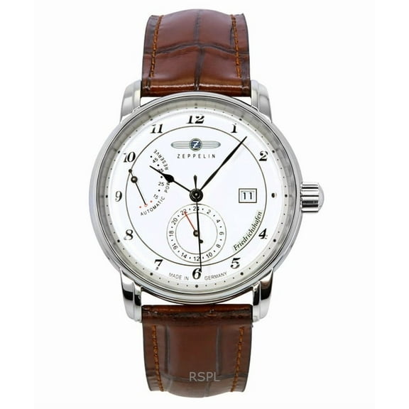 Zeppelin Friedrichshafen Leather Strap White Dial Automatic 85901 Men's Watch