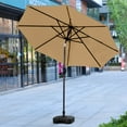 thumbnail image 2 of WestinTrends Paolo 9 Ft Outdoor Umbrella with Base Included, Market Table Umbrella with 18 Inch Fillable Square Base, Beige, 2 of 8