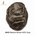 thumbnail image 2 of Lyrical Hair Toupee for Men Fine Mono Mens Toupee Human Hair Replacement Systems Monofilament with NPU Hairpiece for Man Black Brown Blonde Gray Hair Wig Unit, 2 of 6