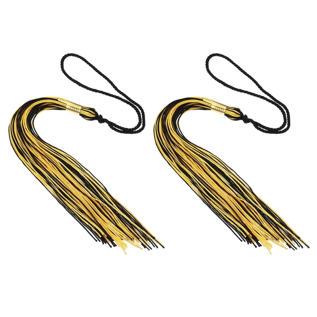 Unique Bargains Tassel Graduation, Graduation Cap Tassel for Graduation Cap Decorate Tassel Charm, Black Golden 2Pack
