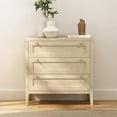 thumbnail image 6 of 3 Drawer Dresser for Bedroom, Modern Chest of Drawers with Golden Handles, Wood Tall Nightstand, Storage Dresser Cabinet Side Table for Living Room, Hallway, Light Oak, 6 of 18
