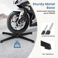 thumbnail image 4 of Criss Cross Legged Chair Wide Comfy Home Office Desk Seat, No Wheels Armless Computer Task Seating, Swivel Vanity Chair Height Adjustable for Makeup Bedroom, Leather Black, 4 of 6