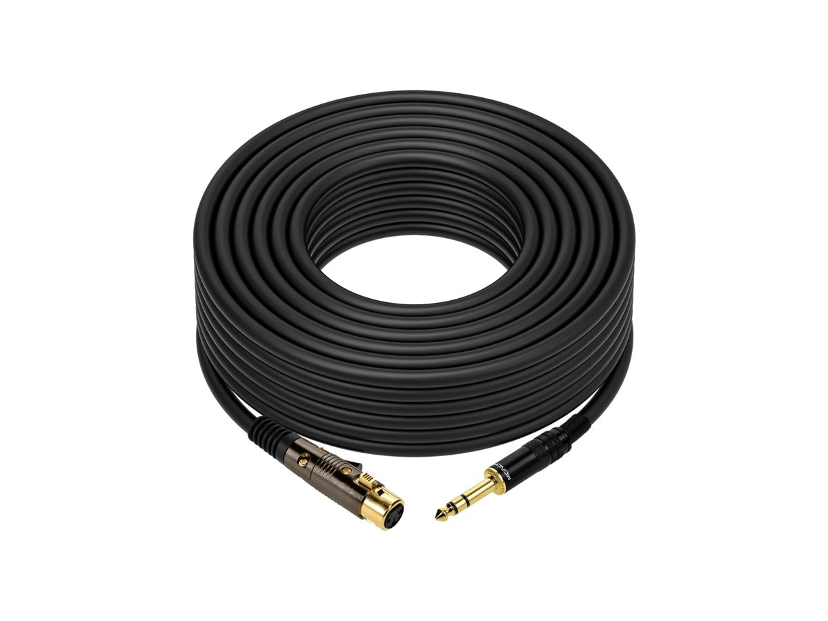 Monoprice XLR Female to 1/4in TRS Male Cable - 50 Feet | 16AWG, Gold Plated - Premier Series