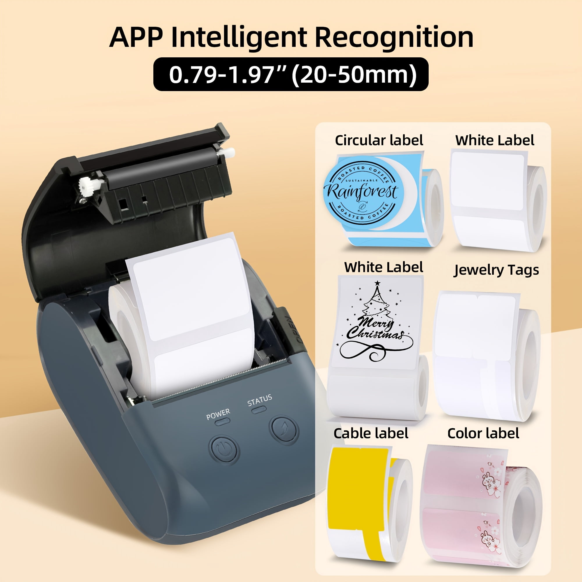 L7 Portable Wireless Label Printer, Using Thermal Technology, Seamless Label Manufacturer, Suitable for Transportation Labels, Inventory Management, And Home Organization, Barcode Printer