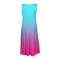 thumbnail image 4 of CHOK Robes en Lin pour Femmes Été Grande Taille Manches Courtes Col en V Longueur Genou Robe Ample Décontractée Confortable Plage 2024 Soldes, 4 of 6
