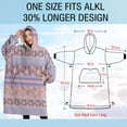 thumbnail image 4 of Oversized Wearable Blanket Hoodie,Purple Pioneer Flower Striped Pattern Sherpa Blanket Hoodie with Super Pockets,Super Warm Fuzzy Pullover for Women & Men, 4 of 6