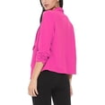 thumbnail image 4 of Women's Elegant Draped Blazer Casual Open Front 3/4 Sleeve Jacket, 4 of 6