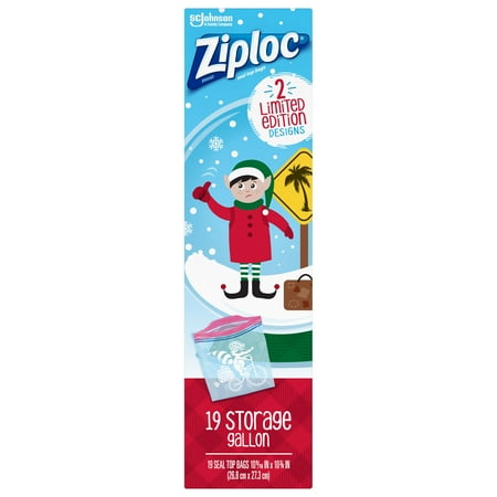 Ziploc Brand Holiday Slider Storage Gallon Bags  19 CT