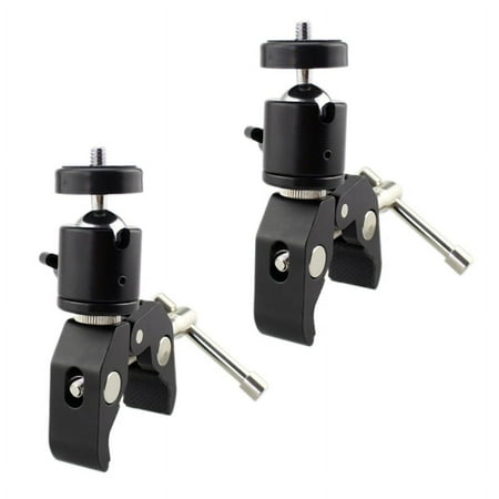 Image of 2X DSLR Ball Shoe Mount Camera Ball Mount Clamp 1/4 Inch -20 Tripod Hot Shoe Adapter and Cool Super Clamp