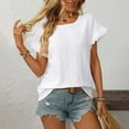 thumbnail image 2 of GEWSEY Womens Summer Tops Crewneck Eyelet Ruffle Sleeve Blouses Casual Shirts 2025 (White, XL), 2 of 8