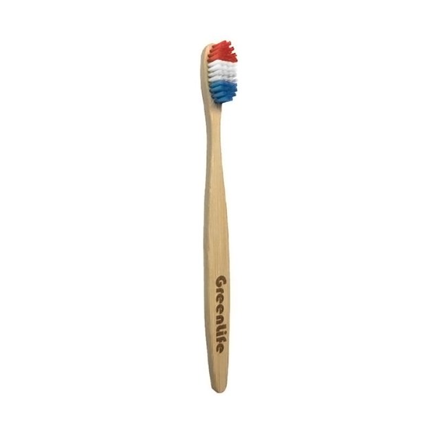 Cepillo Dental Ecológico VentDepot Cerda Regular Mango de Bambú Triple color