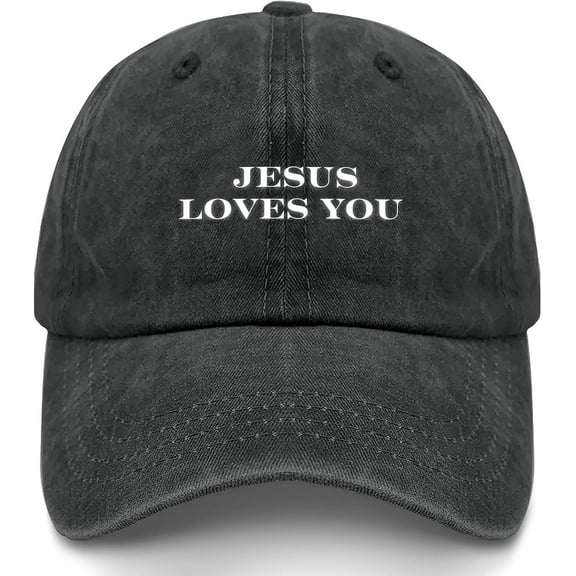 Jesus Loves You Hats For Women Funny Washed Distressed Baseball Cap Unisex