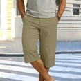 thumbnail image 7 of WMTBSRSW Knee Length Bermuda Shorts for Men Button Pull on Shorts Casual High Waisted Straight Leg Shorts with Pockets Khaki Small, 7 of 7