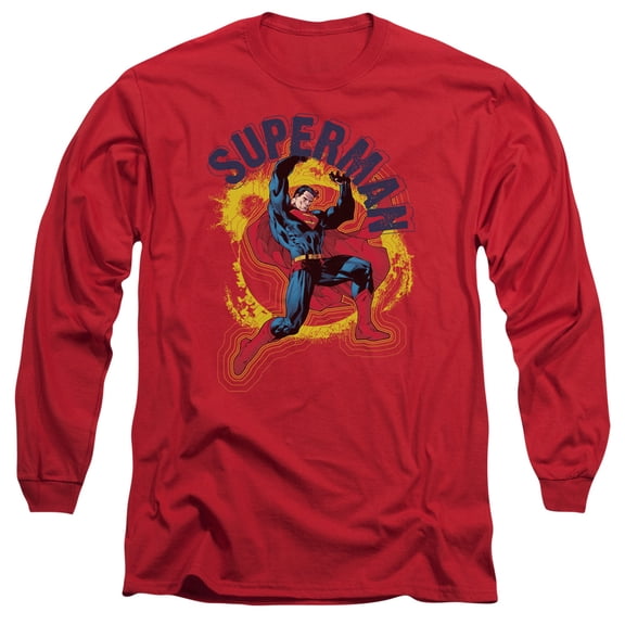 Superman A Name To Uphold Long Sleeve Adult 18/1 T-Shirt Red