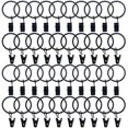 thumbnail image 1 of 40 Pcs Anneaux Rideaux Métal avec Pinces Pince à Rideau Clips Illet pour Rideaux Diamètre Intérieur de 32mm Noir, 1 of 10