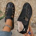 thumbnail image 5 of Mepaouo Summer Closed Toe Sandals for Women Ankle Strap Dressy Orthopedic Walking Slip on Flat Shoes, 5 of 7