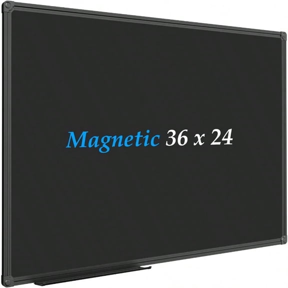 JILoffice Magnetic Chalkboard/Black Board 36 x 24 Inch Black Aluminum Frame Board with Marker Tray for Office Home and School Best Choice for Note and Art