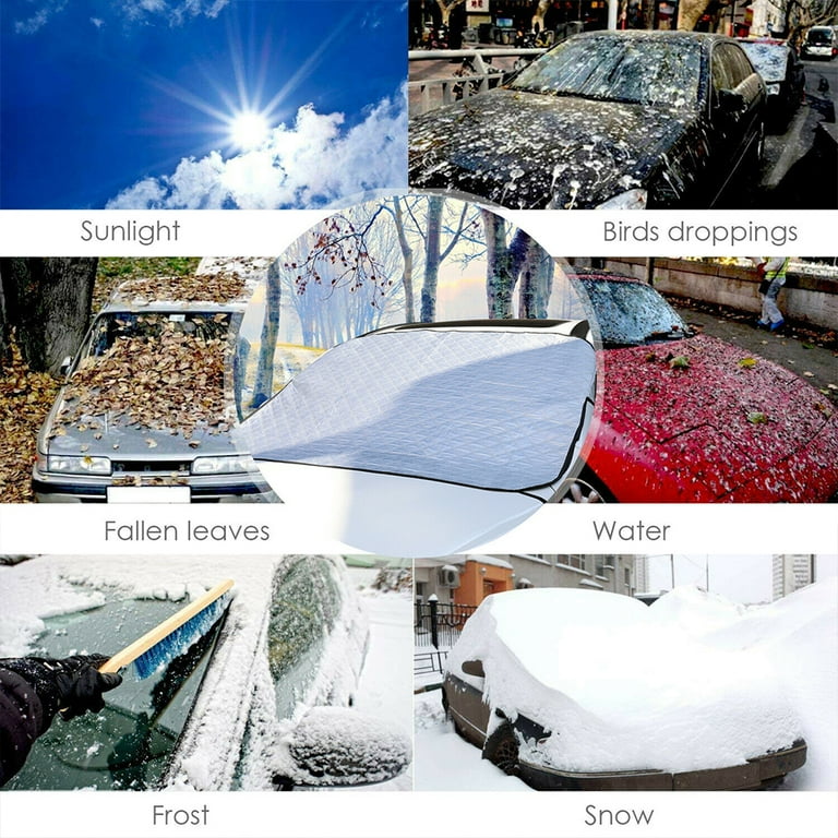 Winter Car Windshield Ice And Snow Cover, Anti-Freezing And Frostproof Rainproof Essential Top Half Shield To Protect Sunroof Side Windows Exterior Frost