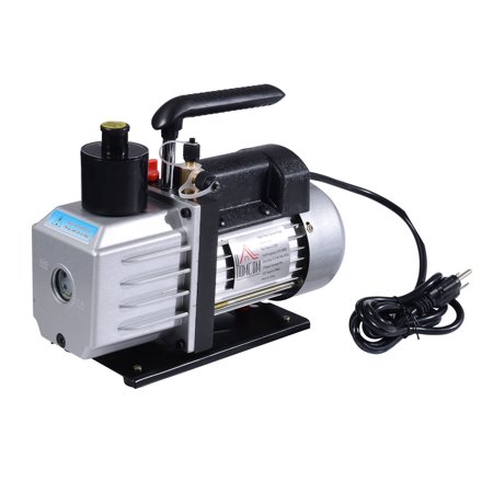 HomCom Single Stage 7 CFM Rotary Vane Vacuum Pump - Black / Silver
