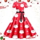 thumbnail image 1 of Vestidos Casuales Para Mujer, Vestido de Fiesta de Noche de Manga Corta Con Estampado Navideño de Los Años 50, 1 of 3