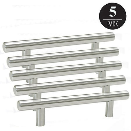5 Pack Solid Stainless Steel Bar Handle Pull 6 Hole Center Fine 5 Pack Solid Stainless Steel Bar Handle Pull 6 Hole Center Fine