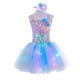 thumbnail image 2 of Vestido de princesa para niñas con disfraz de sirena Flash, vestido de actuación navideña, minifalda de sirena, 2 of 5