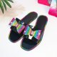 thumbnail image 1 of Verano color degradado Jelly Bottom Flat Bow Rhinestone Sandalias Zapatos de mujer Wmkox8yii hj789, 1 of 3