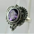 thumbnail image 3 of Navya Craft Amethyst Oval 925 Sterling Silver Handmade Women Statement Ring Purple Gemstone Ring Size 9.0, 3 of 5