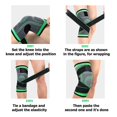 thumbnail image 2 of Large 1 Uds. Rodillera tejida con cinta, rodillera antideslizante para baloncesto, fútbol, ​​Fitness, correr, caminar, con soporte para rodilleras con lazo, 2 of 5