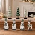 thumbnail image 5 of Darzheoy Christmas Signs, Wooden Set of 7 Snowman Reindeer Decor, Vintage Winter Tabletop Accent, Indoor Christmas Decor for Home Fireplace Mantel Shelf, 5 of 7