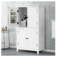 thumbnail image 5 of Bathroom Storage Cabinet, White Freestanding Cabinet with 4 Doors & Adjustable Shelves, Tall Storage Organizer for Bathroom, Bedroom, Living Room, 5 of 9