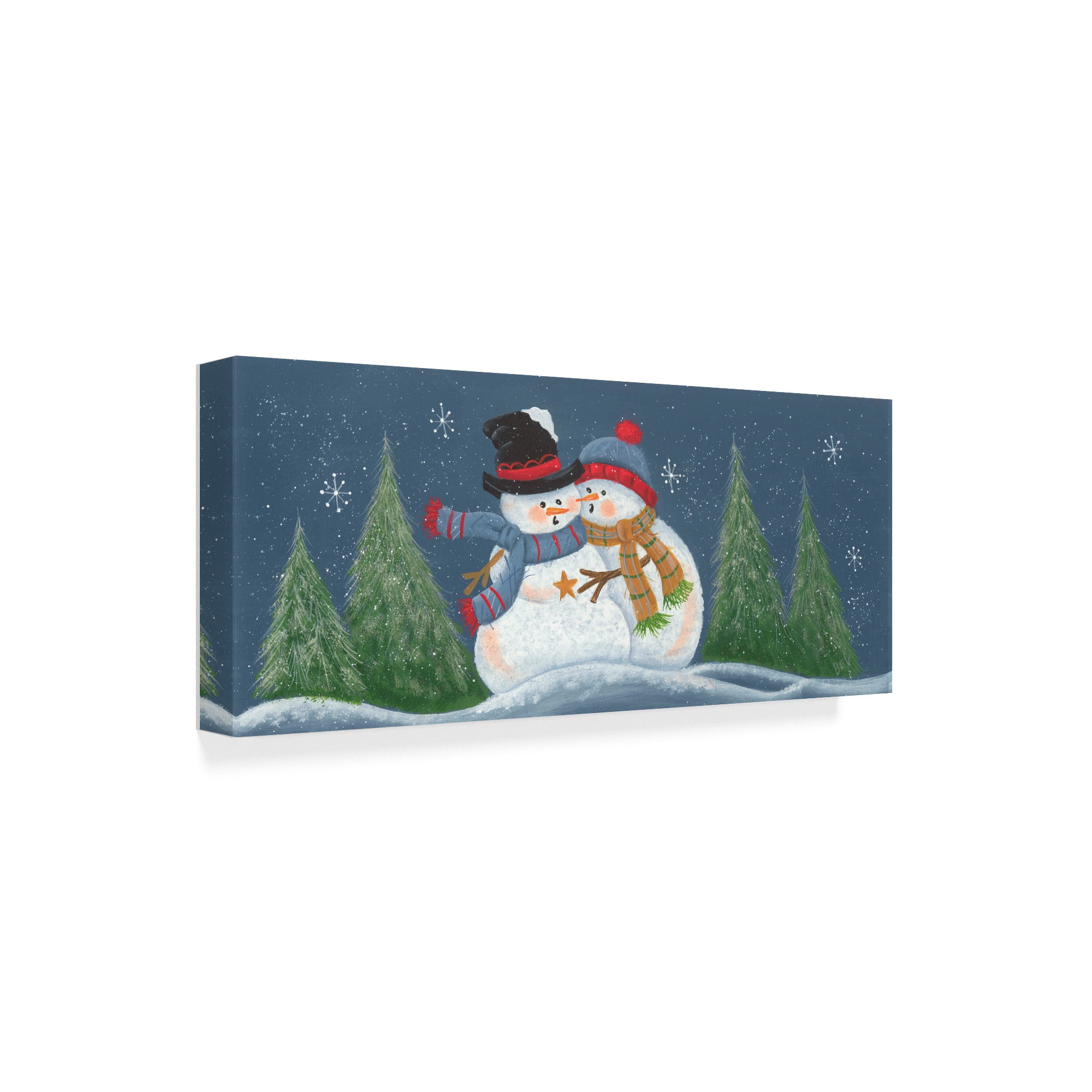 Trademark Fine Art 'Chilly Snowmen' Canvas Art by Beverly Johnston