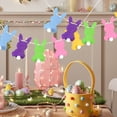 thumbnail image 4 of CoreLiving Easter Bunny Garland Banner Felt Carrot Egg Rabbit Hanging Decoration Colorful Spring Theme Party Decor for Indoor Home Mantle Outdoor Holiday, 4 of 8