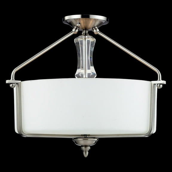 Z-Lite Avignon 3 Light Semi-Flush Mount in Brushed Nickel