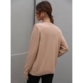 thumbnail image 5 of Women's Long-Sleeve Crewneck Sweater Hollow Cable Knit Pullover Sweaters, 5 of 5