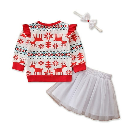 

Baby Twin Girl Clothes Kids Toddler Baby Girls Cotton Print Autumn Christmas Long Sleeve Pants Skirts Tulle Set Clothes Going Home Girl Outfit