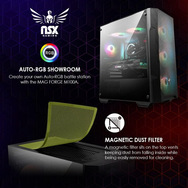 NSX GAMING Desktop Computer, Ryzen 7 5700G, 16GB DDR4, 512GB SSD, Windows 11 Home, Black NSX GAMING Desktop Computer, Ryzen 7 5700G, 16GB DDR4, 512GB SSD, Windows 11 Home, Black