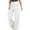 White, variant on Qxiansh Women's Plus Size Stretch Yoga Pants Solid Color Elastic Waist Drawstring Sports Wide Leg Pants